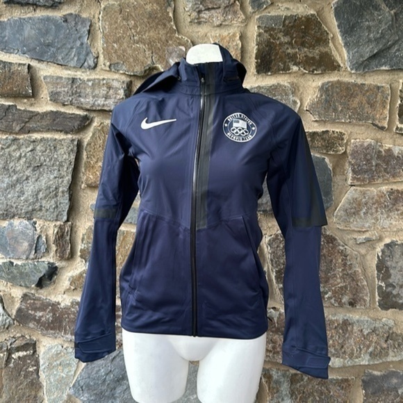 RARE Nike Aeroshield US Olympic Team Soft Shell Full Zip Hooded Jacket size XXS - Picture 1 of 9